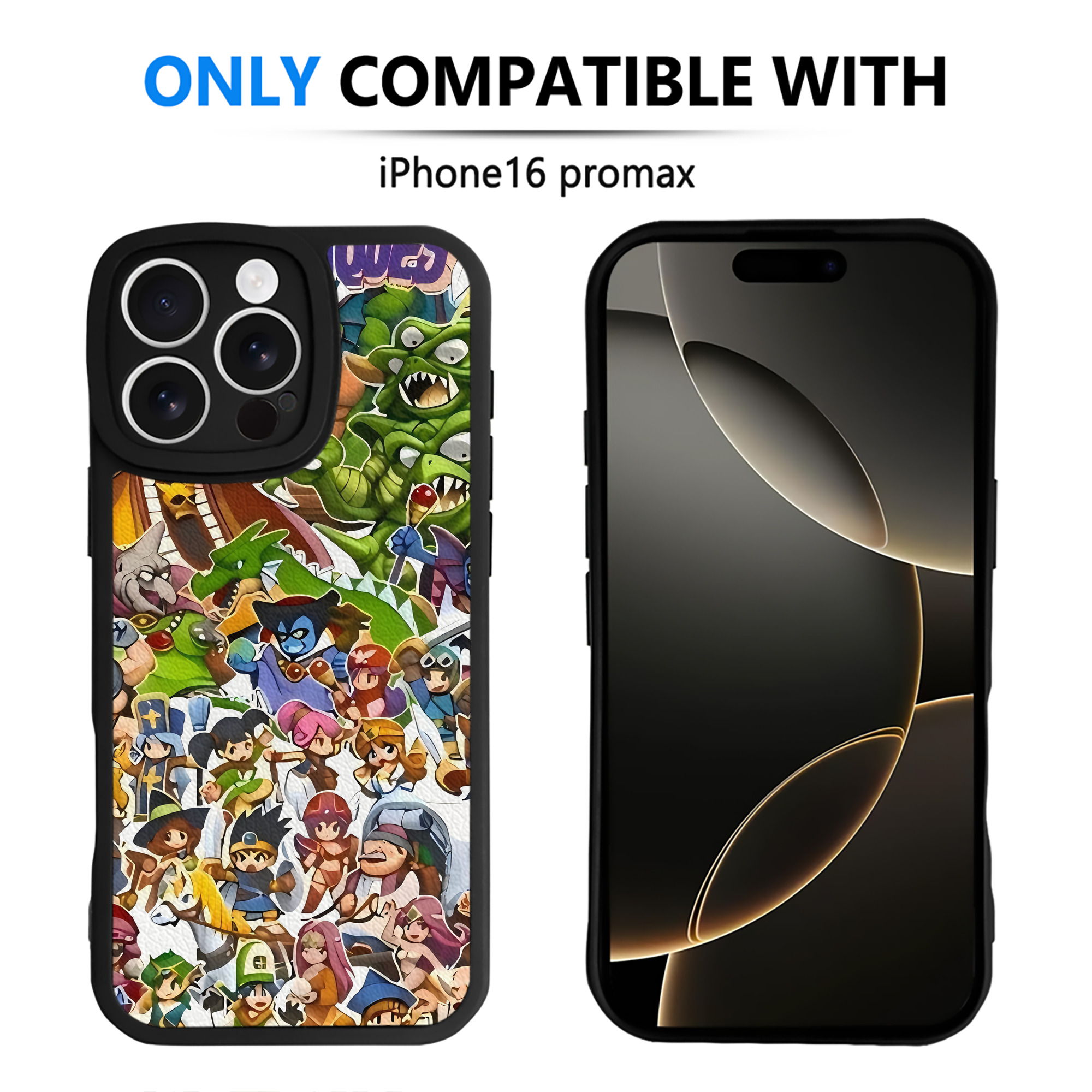 （画像用） ドラゴンクエスト Doragon Kuesuto Dragon Quest 【iPhone 16シリーズ対応】シリコンスマホケース（レザー調） 材質：シリコン